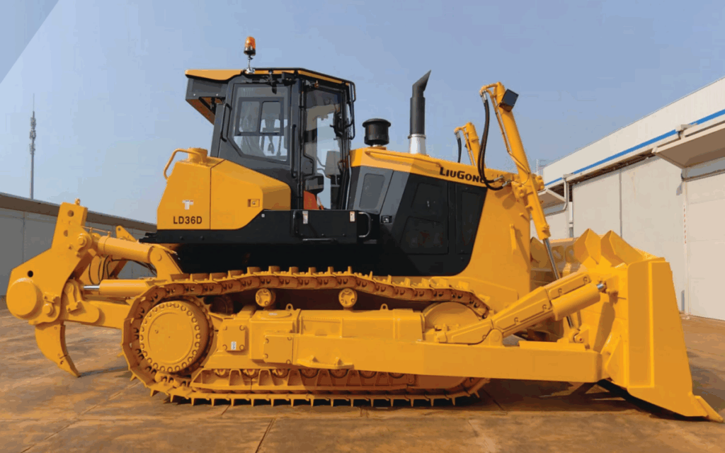 LiuGong LD36D 40-ton bulldozer operating on construction site in Saudi Arabia